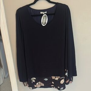 Skies Are Blue Relaxed Long Sleeve Blouse